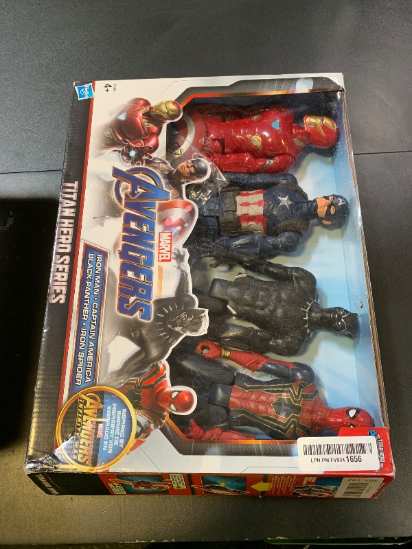 Photo 1 of Marvel Avengers Endgame Titan Hero Series 12" Action Figures Captain America, Iron Spider, Black Panther, and Iron Man (4 Action Figures)