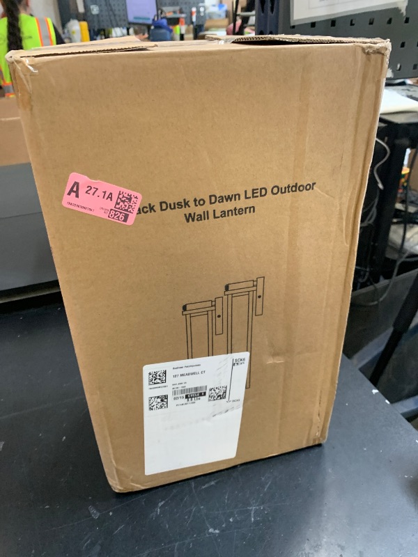 Photo 1 of VenzBlomia 16" Dusk to Dawn LED Outdoor Light 2 Packs, Gold Outside Porch Lights Wall Mount, Large Exterior Lighting Fixtures with Rippled Glass, Waterproof Modern Wall Lantern for House, Patio