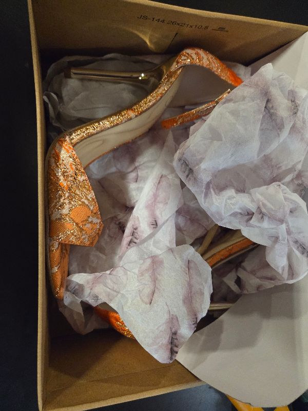 View 2 of Jessica Simpson Nelira Ankle Strap High Heel Sandal, Tangerine Combo, 5.5