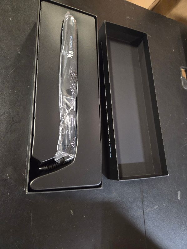 Photo 1 of Bio Ionic 10X Styling Iron, Hair Straightener with 1" Sonic Vibrating Plates, Flat Iron with Ion Generating Mineral Complex, Versatile Styler for Wavy & Straight Hairstyles, Black