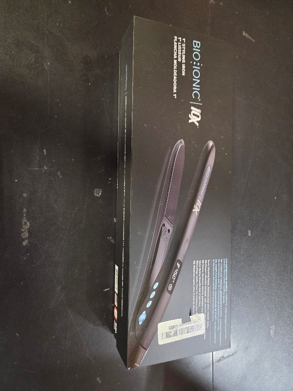 Photo 1 of Bio Ionic 10X Styling Iron, Hair Straightener with 1" Sonic Vibrating Plates, Flat Iron with Ion Generating Mineral Complex, Versatile Styler for Wavy & Straight Hairstyles, Black