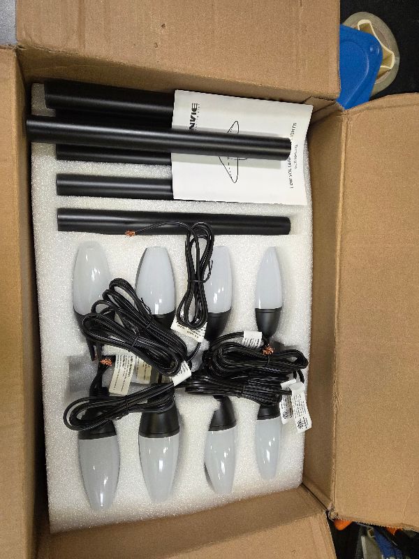 Photo 1 of SUNVIE 8-Pack Low Voltage Landscape Pathway Lights 12-24V 3W LED Landscape Lighting 3000K Outdoor Pathway Lighting IP65 Waterproof Aluminum Wired Path Lights for Yard Garden Walkway, ETL Listed Cord