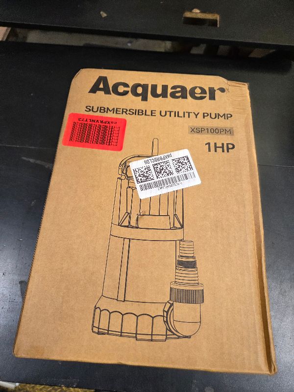 Photo 1 of Acquaer Sewage Pump Submersible Water Pump with Automatic Float Switch, for Sump Basin, Residential Sewage, 1HP 4345GPH Sump Pump No Float