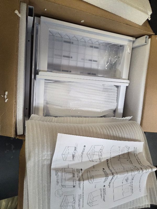 Photo 1 of 1 Pack Expandable Under Sink Organizers And Storage With Upgrade Ball-Bearing Slide Tracks,2-Tier Pull Out Under Cabinet Organizer Height Adjustable,Slide Out Under Sink Drawers-White(Patent Pending)