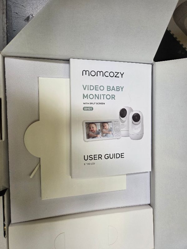 Photo 1 of Momcozy Baby Monitor with 2 Cameras 5’’ 1080P Split Screen Video Baby Monitor with Camera and Audio no WiFi for Baby Safety 5000mAh Battery Infrared Night Vision 2-Way Audio 960ft Range Ideal Gift