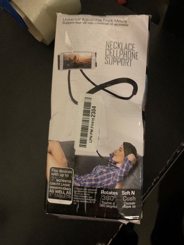 Photo 1 of 1 Pack Cell Phone Stand Hanging on Neck Upgraded, Hands-Free Mobile Phone Holder Clip on Bed/Table 360 Rotation for Telephone Tablet Mount Bracket Stand for iPhone