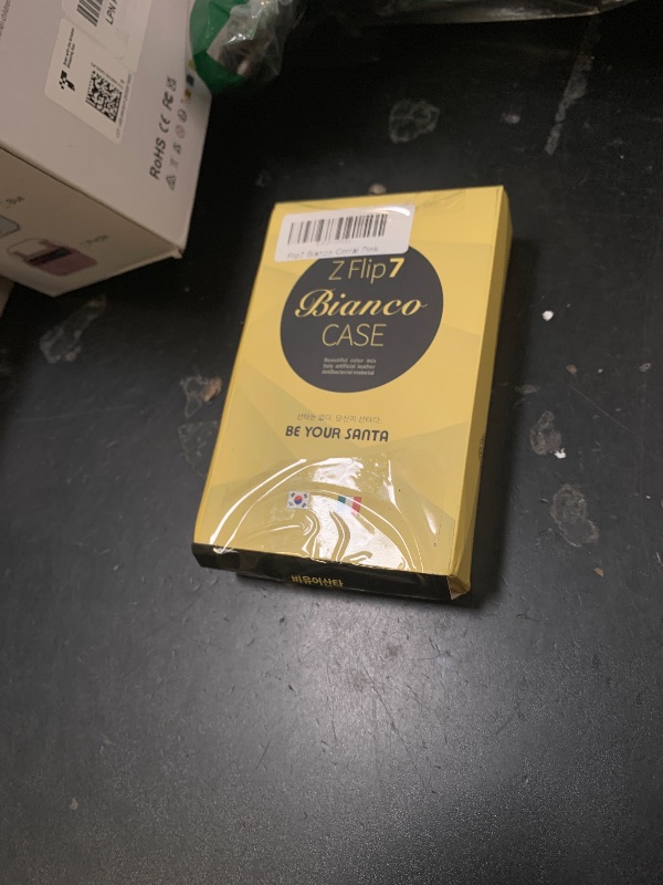 Photo 1 of [BeYourSanta] Galaxy Z Flip 7 Case with Ring - Handmade Italian Vegan Leather Case with 1 Card Slot, Hinge Protection, Camera Cover, Wireless Charging, Made in Korea (Bianco, Coral Pink)