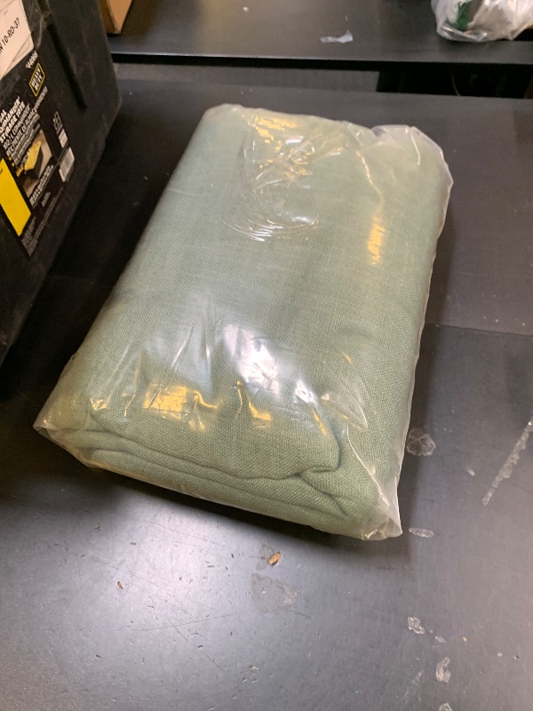 Photo 1 of MIULEE Pinch Pleated Olive Green Linen Curtains 96 Inches Long 2 Panels for Bedroom Living Room, Soft Thick Linen Textured Window Drapes Back Tab Hooks Semi Sheer Light Filtering Dark Green Decor