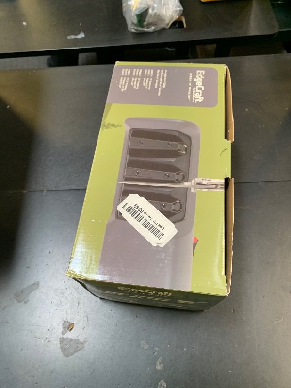 Photo 1 of EdgeCraft Professional Electric Knife Sharpeners AngleSelect for 15- and 20-Degree Straight-Edge and Serrated Knives with Diamond Abrasives & Precision Angle Control, 2-Stage, Gray