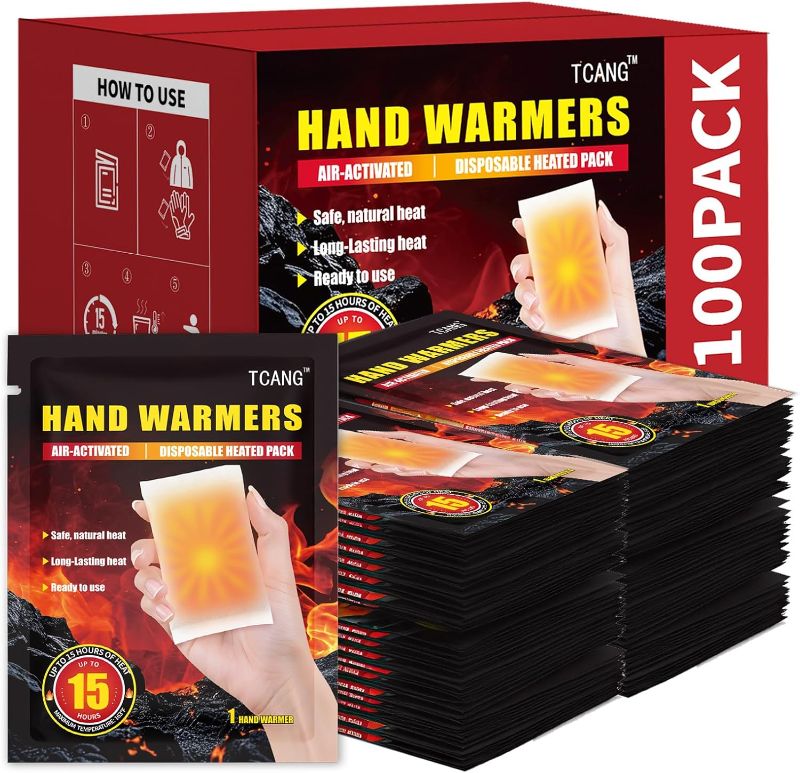 Photo 1 of Hand Warmers Disposable - Up to 15 Hours of Heat - 50/100/200 Pack Super Long Lasting Air Activated Warmers, All Natural, Portable for Body, Hands & Toes - Odorless Hot Warmer Heater for Outdoor Sport
