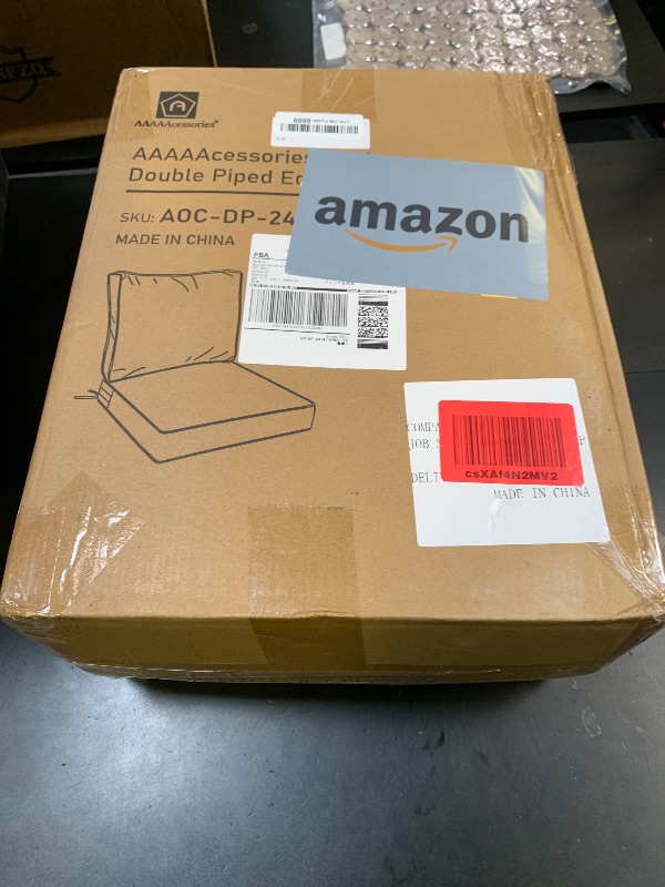 Photo 1 of AAAAAcessories Outdoor Deep Seat Cushions with Double Welted Pillow, Waterproof, Fade-Resistant Patio Furniture Replacement Cushions, 24" x 24" x 5" + 24" x 19", Gray