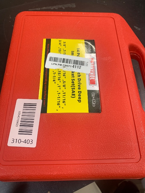 Photo 1 of TONYNOL 1/2 Inch Deep Drive Impact Socket Set,12-Point,SAE(3/8" to 1-1/4"),14 Pcs,Cr-Mo Steel,With a Storage Case