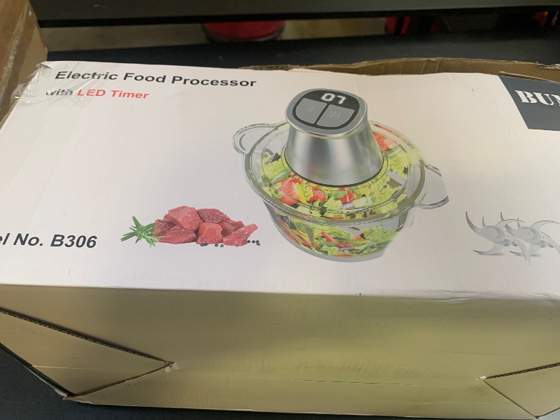 Photo 1 of *NOT FUNCTIONAL: SELL FOR PARTS*BUMET 2X12-cup bowls 800W Electric Food Processor with LED timer. 3-Tiered 6 Cutting Edges blade for mincing, chopping, Ideal as meat grinder, fresh vegetables chopper, pet food process in kitchen.