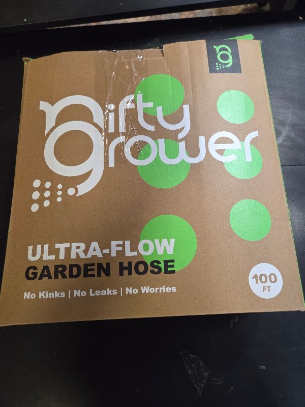 Photo 1 of **USED** Easy to Use Garden Hose 100 FT, Lightweight and Leak-Proof Heavy-Duty Flexible Water Hose 100FT with Reinforced TPE Core, 3/4" Solid Brass Fittings, Ultra-Flow Manguera Para Jardin, Built to Last