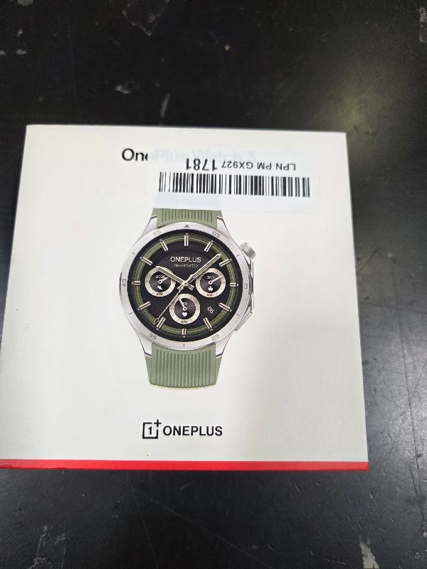 Photo 1 of OnePlus Watch 3 Emerald Titantium, 32GB, 120-Hour Battery, Health & Fitness Tracking, Sapphire Crystal Design, Titanium Bezel, Dual-Engine, Wear-OS by Google, not Compatible with iOS