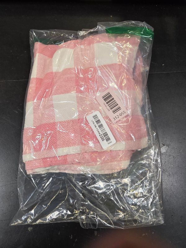 Photo 1 of DII Buffalo Check Collection, Classic Farmhouse Cloth Napkin Set, 20x20, Pink & White, 6 Piece