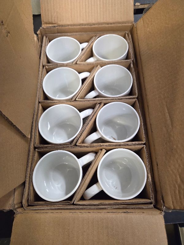 Photo 1 of famiware Coffee Mugs for 8, 13 oz Mug Set, Dringking Cup with Handle for Coffee, Tea, Cocoa, Milk, Milkyway Serise, White