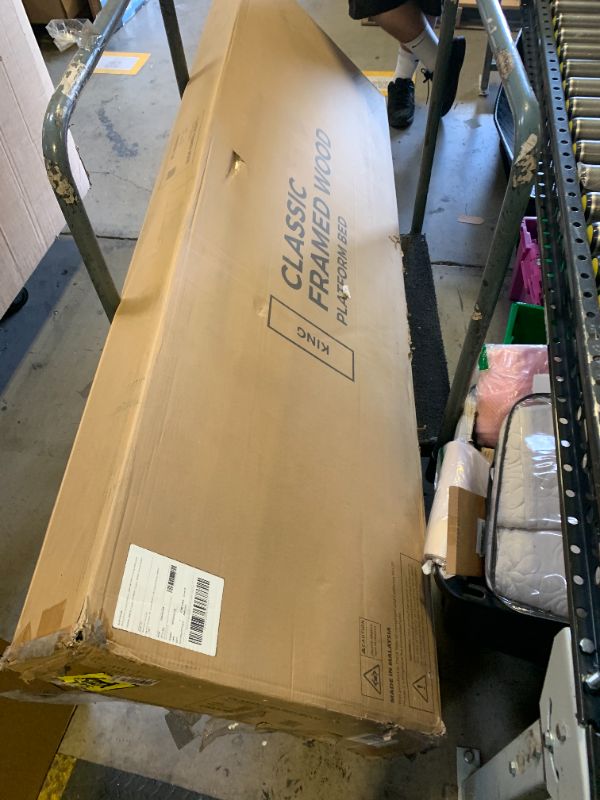 Photo 1 of Edenbrook Delta?King Bed Frame with Headboard – Wood Platform Bed Frame - Wood Slat Support- No Box Spring Needed - Compatible with All Mattress Types - White
