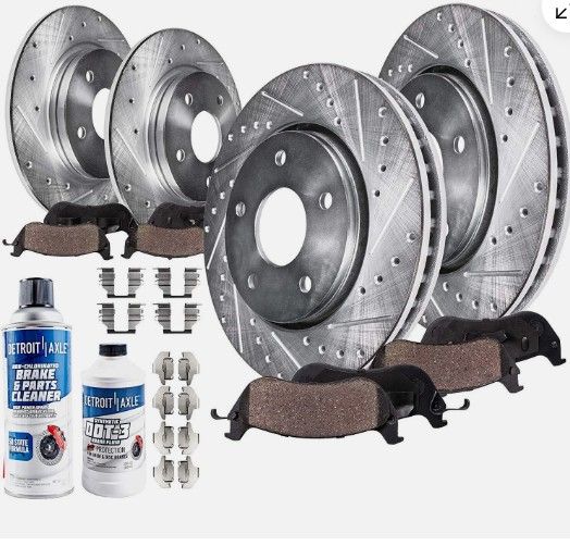 Photo 1 of FRONT+REAR BRAKES AND ROTORS GEOMET DRILLED SLOTTED COMPATIBLE WITH 2006-18 TOYOTA