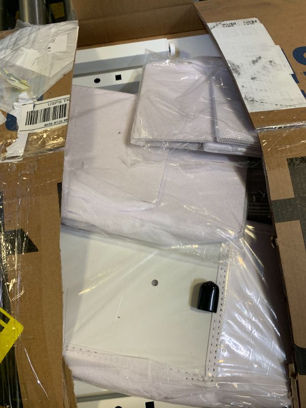 Photo 1 of Pamray 47 Inch Computer Desk with 8 Fabric Drawers PC Gaming Desk Home Office Study Work Writing Table for Bedroom White