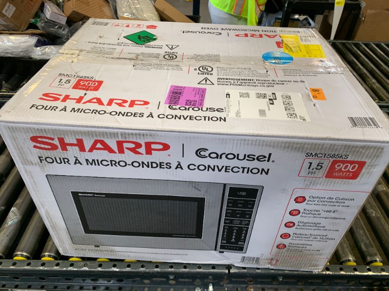 Photo 1 of SHARP SMC1585KS Convection Countertop Microwave Oven with Removeable 15.4" Carousel Turntable, 1.5 Cubic Feet, 900 Watt, Sensor Cooking, Stainless Steel