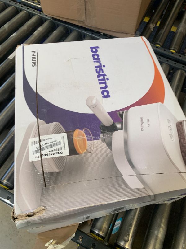 Photo 1 of Philips Baristina Espresso Machine, Grind, Tamp & Brew Coffee Beans in One Swipe, Compact, 16 Bar Pump Pressure, Automatic Grinder, Natural White with Ash Wood Portafilter (BAR302/20)