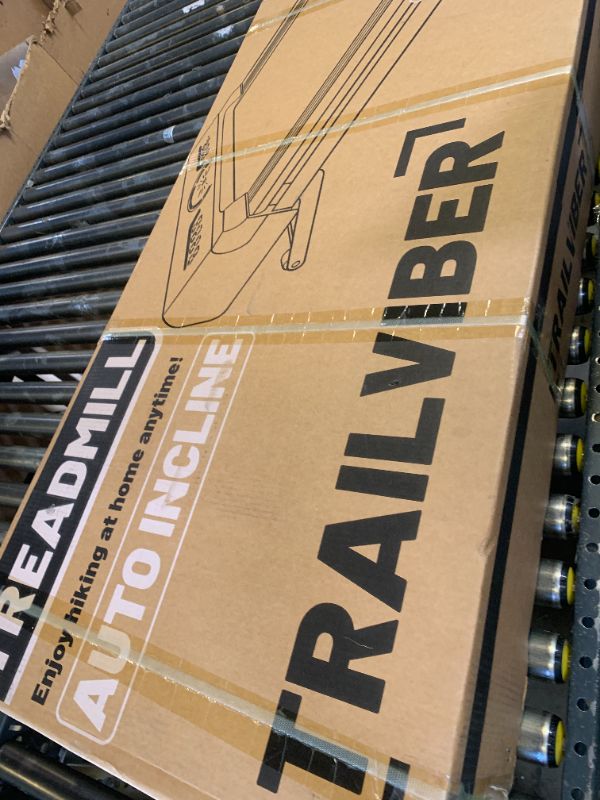 Photo 1 of TRAILVIBER Walking Pad Treadmill with 12% 9-Level Auto Incline, 450 lbs Capacity RGB LED Screen, Bluetooth Speaker Under Desk Treadmill, Compact Treadmills for Home Hiking, Carbon Black