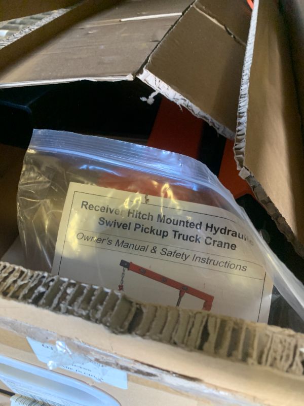 Photo 1 of Rugcel 1500 lb Stretchable Receiver Hitch Mounted Hydraulic Swivel Pickup Truck Crane, with Three Boom Capacities of 750 lb, 1000 lb and 1500 lb (Hitch Crane 1500LB)