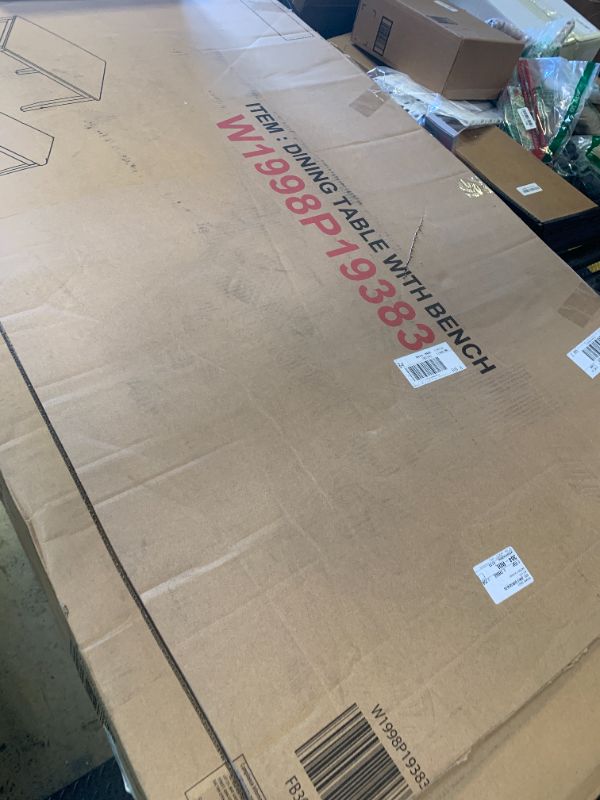 Photo 1 of WF DINING TABLE WITH BENCH W1998P193833 Brown & Beige Bench 