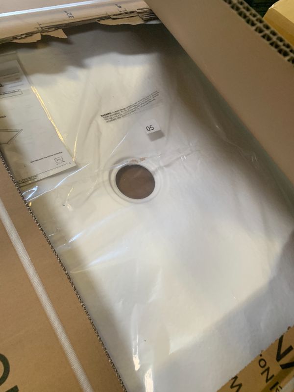 Photo 1 of MORVANO 48" X 32" Shower Base with Center Drain,Single Threshold Shower Pan Kit Non-Slip in White, Central Drain with Stainess Steel Cover (Drain included)