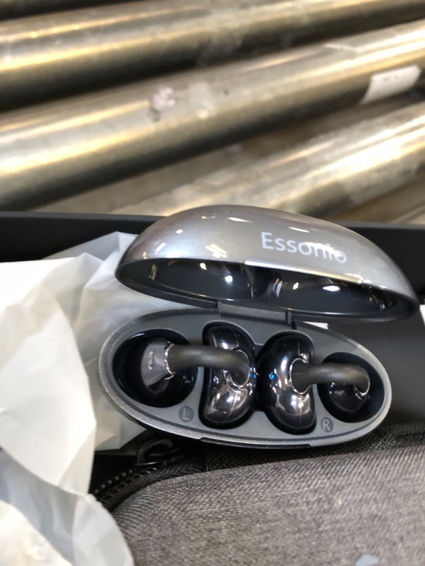 Photo 1 of Essonio Open Ear Earbuds, Bluetooth Clip-On Headphones with AI ENC Clear Calls All-Day Comfort, Secure Stable Fit Wireless Earbuds, Situational Awareness for Running, Small Ears, Work, Pocket-Sized