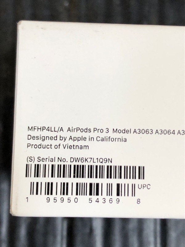 Photo 1 of Apple AirPods Pro 3 Wireless Earbuds, Active Noise Cancellation, Live Translation, Heart Rate Sensing, Hearing Aid Feature, Bluetooth Headphones, Spatial Audio, High-Fidelity Sound, USB-C Charging