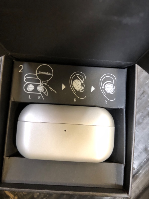 Photo 1 of Technics Reference Class Hi-Fi Wireless Earbuds, Dolby Atmos with Head Tracking, Adaptive Noise Cancelling, 3 Device Multipoint, 10-hr Battery, Wireless Charging, Improved Fit - EAH-AZ100-S (Silver)