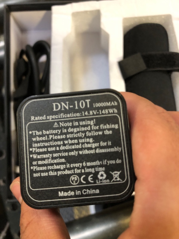 View 4 of WenMia 14.8V Super Mini Electric Fishing Reel Battery IP68 Waterproof Aerospace Aluminum Body Compatible for Daiwa and Portable Design (Includes Quick Charger + 0.4m/1.5m Cable) (10000mAh)