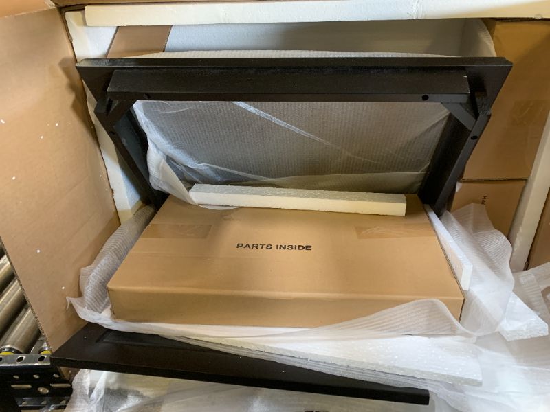 Photo 1 of 24 Inch Bathroom Vanity with Sink, Freestanding Bathroom Sink Cabinet with 3 Drawers and Storage Door Rack Organizer, Solid Wood Legs, Black