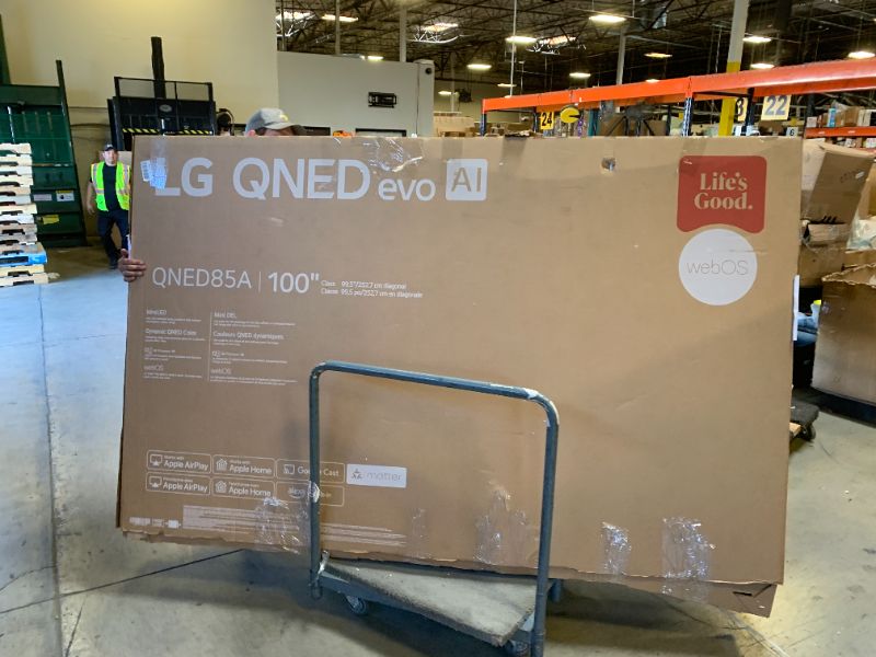 Photo 1 of LG 100-Inch Class QNED evo AI QNED85A Series Mini LED 4K Smart TV w/AI Picture, AI Sound, HDR10, AI Super Upscaling 4K, Filmmaker Mode, Wow Orchestra, Alexa Built-in (100QNED85AU, 2025)