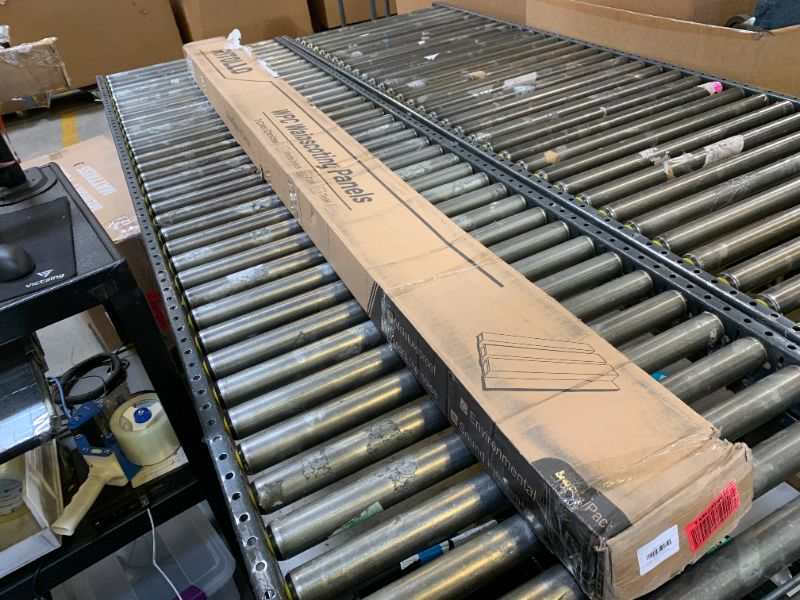 Photo 1 of RITOLLO 10-Pack WPC Slat Wall Panels, 96 x 6 Inches 3D Fluted Wall Panels for Interior Wall Decor, Modern Accent Wood Wall Paneling for Living Room, TV Background, Office, Bedroom(Teak)