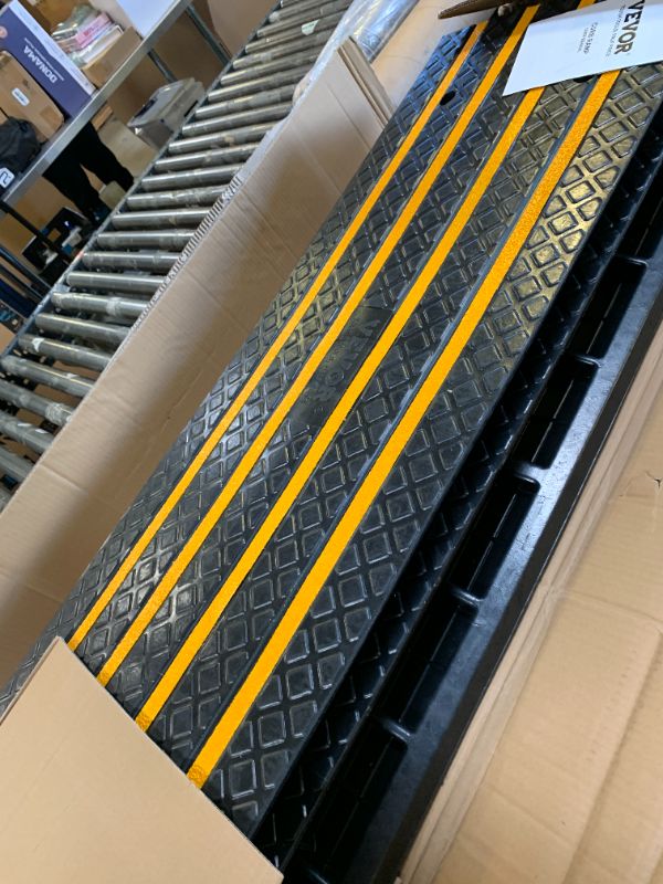 Photo 1 of VEVOR Car Driveway Rubber Curb Ramp, 2 Pack 48.8-inch-Long Heavy Duty Low Profile Slope Ramps, 2.6’’ Rise, 33069 lbs Load Capacity, Reflective Safety Strips, for Vehicles, RVs, and Wheelchairs