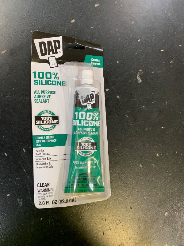 Photo 1 of **PREVIOUSLY USED** DAP All Purpose 100% Silicone Adhesive Sealant, Clear, 2.8 oz (7079800755)