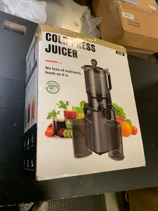 Photo 1 of Juicer Machines with 5.8" Large Feed Chute, Cold Press Juicer for Whole Vegetables and Fruits 400W, Slow Masticating juicer Easy to Clean Juice Extractor Machine High Juice Yield