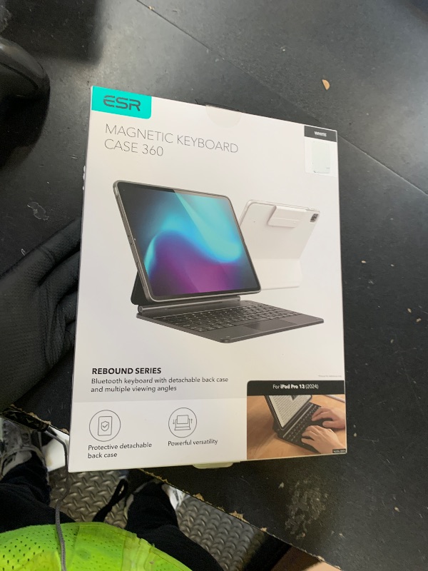 Photo 1 of [Upgraded] ESR iPad Pro 13 Inch Case with Keyboard (M5/M4, 2025/2024), iPad Pro 13 Keyboard Case with Magnetic Stand, Portrait/Raised Modes for iPad Pro 13, Removable, Rebound 360 Series,White