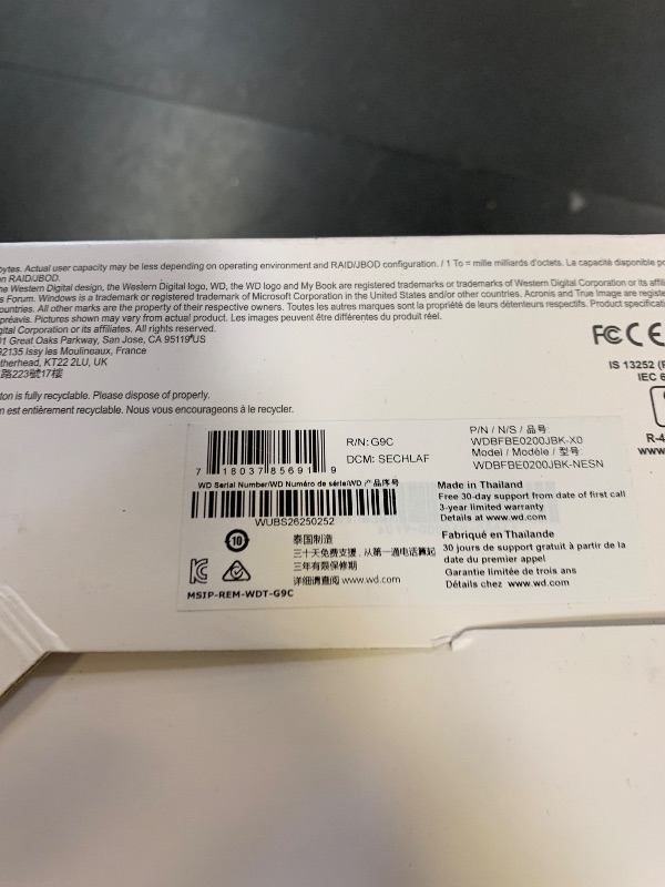 Photo 1 of Western Digital 10TB My Book Duo Desktop RAID External Hard Drive HDD, USB 3.1, With Password Protection and Auto Backup Software - WDBFBE0200JBK-NESN