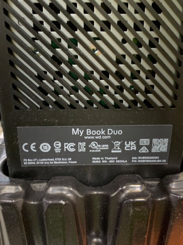 Photo 1 of Western Digital 10TB My Book Duo Desktop RAID External Hard Drive HDD, USB 3.1, With Password Protection and Auto Backup Software - WDBFBE0200JBK-NESN