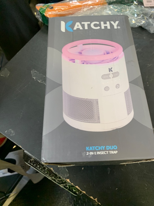 Photo 1 of Katchy Duo – Indoor Fly Trap with Scent Pod – Day & Night Effective – Mosquito, Fruit Fly, Gnat & Small Moth Killer – Non-Zapper Trap with UV Bug Light & Fan Suction (White)