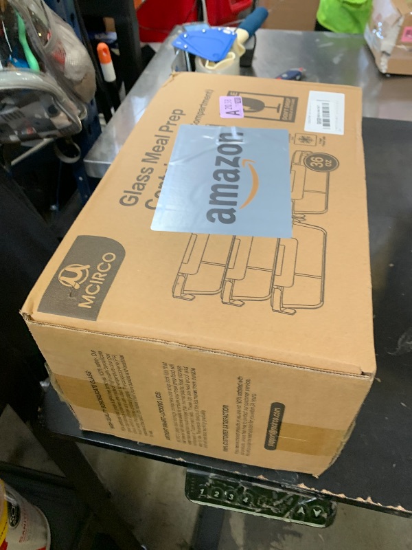 Photo 1 of [5-Pack,36 Oz]Glass Meal Prep Containers 2 Compartments Portion Control with Upgraded Snap Locking Lids Glass Food Storage Containers, Microwave, Oven, Freezer and Dishwasher (4.5 Cups, White)