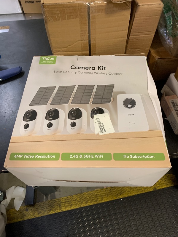 Photo 1 of TIEJUS 3K 4MP Security Cameras Outdoor Wireless, Solar Powered Cameras for Home Security, No Subscription, Smart Detection, Color Night Vision, 2-Way Talk, 2.4/5GHz WiFi, 32GB Local Storage