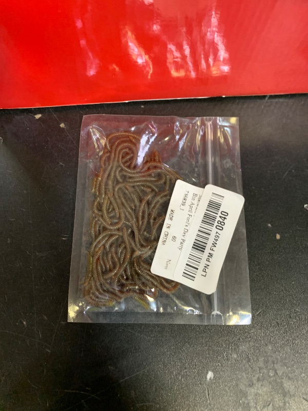 Photo 1 of Matwsec 50 Pcs Fake Worms Soft Lure Trout Worm Earthworm 3.35 in Faux Lifelike Stretchy Rubber Earthworms Trick Toy Fishing Lures Baits for Halloween Sensory Bin April Fool's Day Party