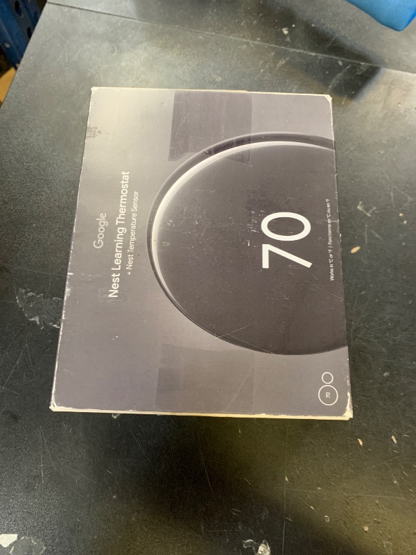 Photo 1 of Google Nest Learning Thermostat (4th gen) + Nest Temperature Sensor (2nd gen) - Obsidian