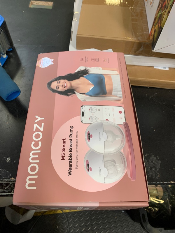 Photo 1 of Momcozy M5 Smart APP Controlled Wearable Breast Pump, Hands-Free Wireless Electric Pump, 3 Modes 9 Suction Levels, BPA-Free, Portable Lightweight, 24mm Flange, 2-Pack Cozy Red