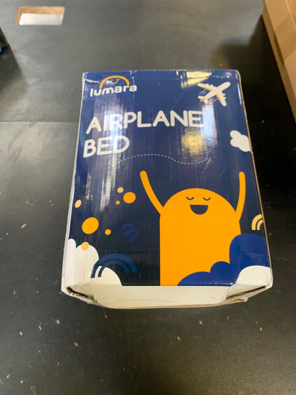 Photo 1 of LUMARA Toddler Airplane Bed - Inflatable Airplane Bed for Toddlers, Plane Baby Mattress for Kids - Blow Up Air Mattress for Child Flight Sleep with Safety Belt, Innovative Valves, No Pump Needed